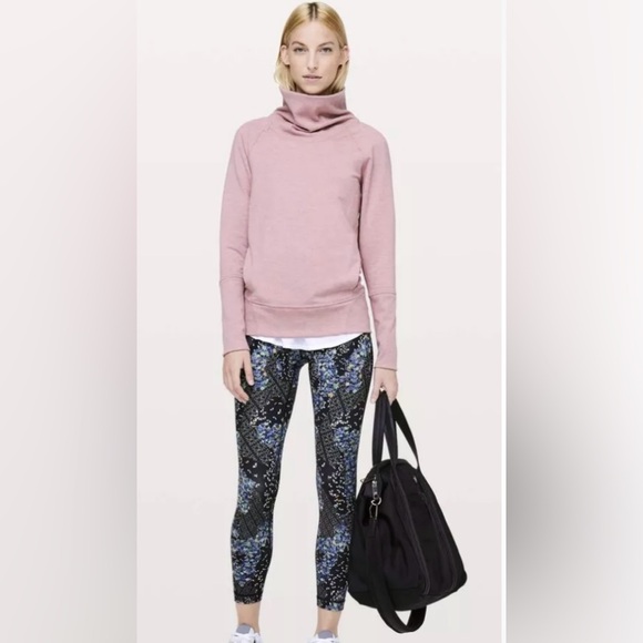 Lululemon Size 8 High Lines Pullover Sweatshirt Heathered Mauve Pink Athleisure - Picture 1 of 7